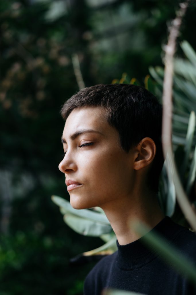 Woman practicing mindfulness